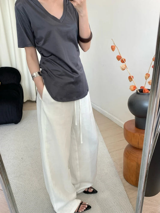 Linen Wide-Leg Pants